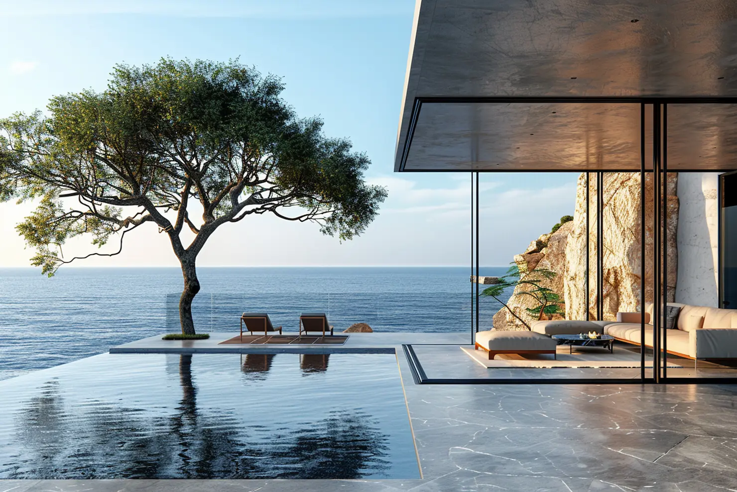 Architecture_ minimaliste_ en_ bord_ de_ mer